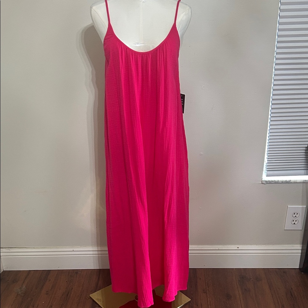 Express Hot Pink Maxi Slip Dress